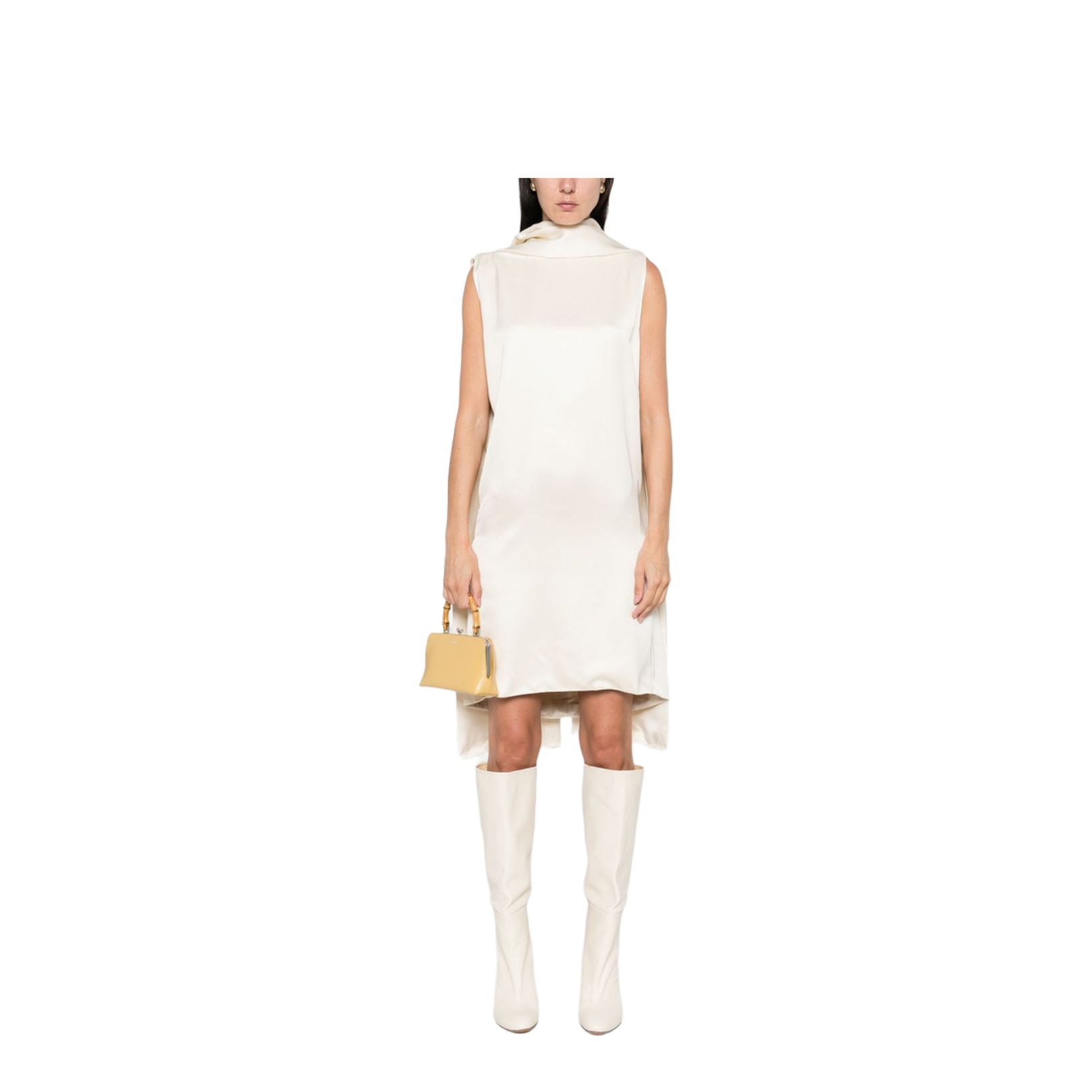 Cocoon Scarf Dress Light Beige