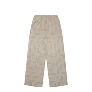 White Pants with All-Over Monogram in Silk