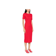 Fitted Midi Dress Red