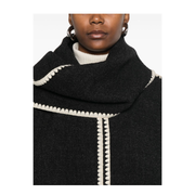 Embroidered Scarf Jacket - Dark Grey