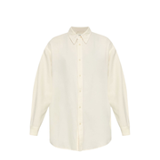 Light Beige Front Button Fastening Classic Collar Drop Shoulder Buttoned Cuffs
