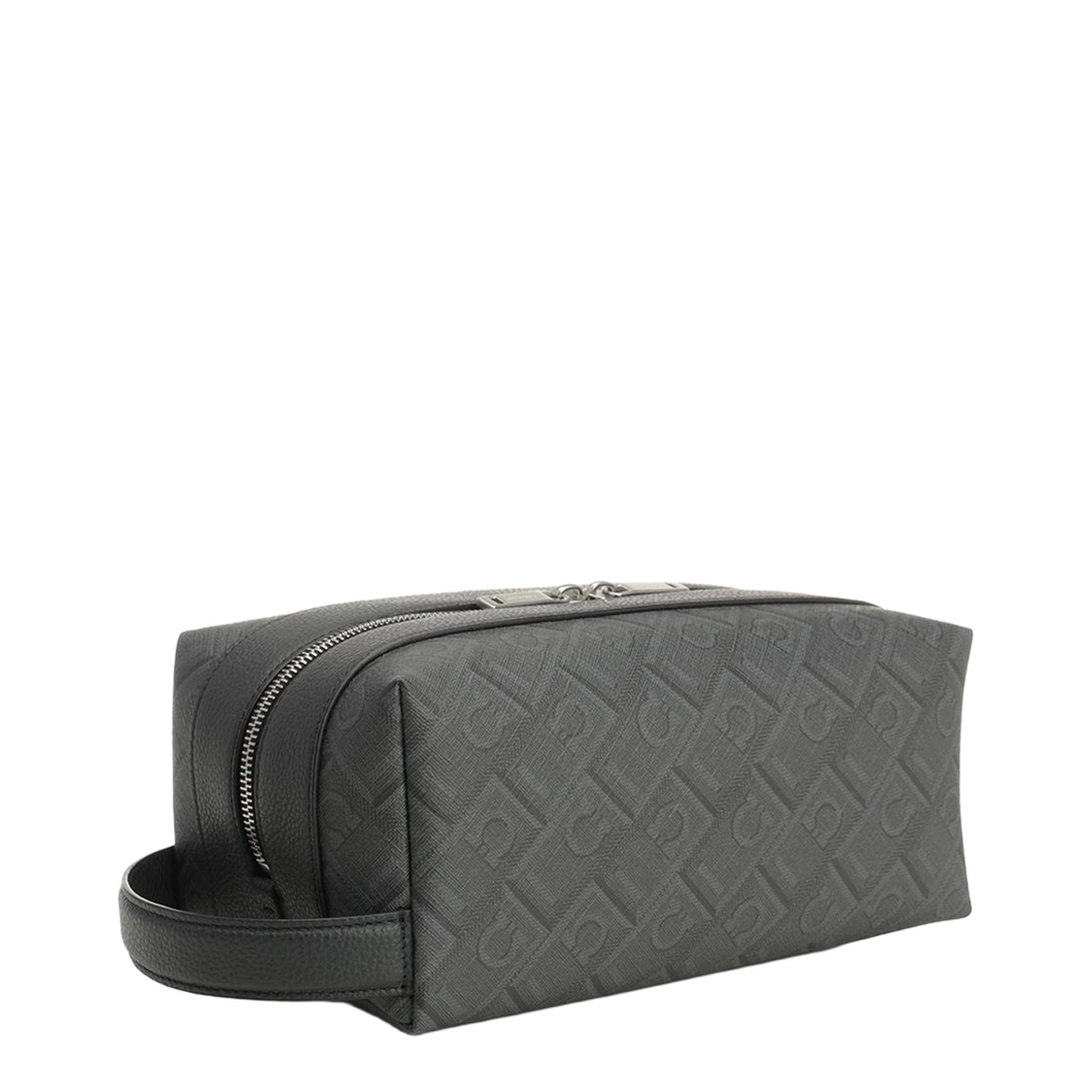 Gancini-Embossed Calf Leather Toiletry Bag