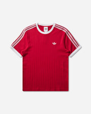 adidas Men's Drop Needle 3-Stripes T-Shirt Team Victory Red
