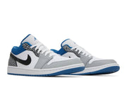 Air Jordan 1 Low Light Grey And Dark Marina Blue