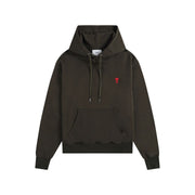 Ami De Coeur Embroidered Logo Hoodie Dark Green/Red
