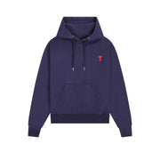 Ami De Coeur Embroidered Logo Hoodie Navy Blue/Red