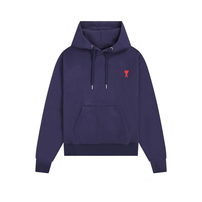 Ami De Coeur Embroidered Logo Hoodie Navy Blue/Red