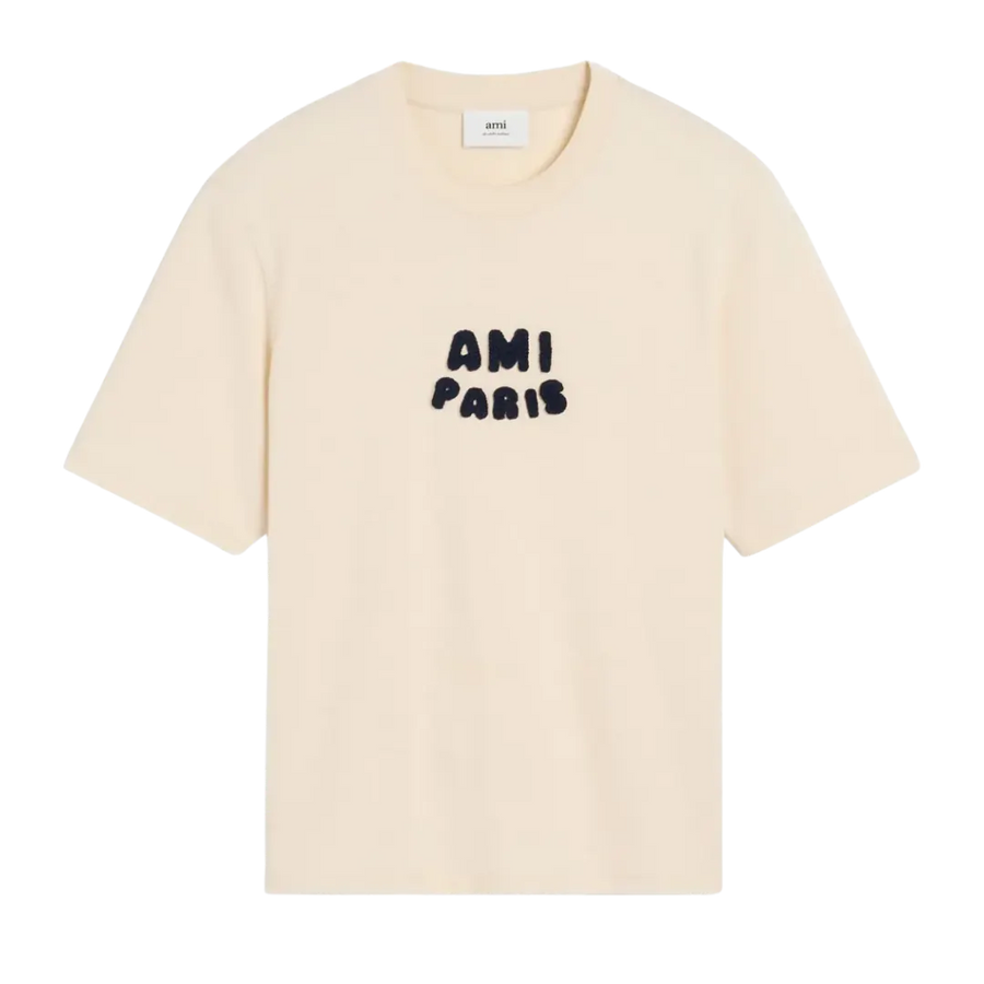 AMI Paris logo-patch T-Shirt light beige