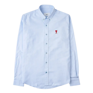 Ami ADC Red Heart Oxford Shirt Sky Blue