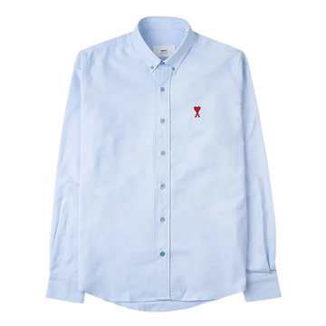 Ami ADC Red Heart Oxford Shirt Sky Blue