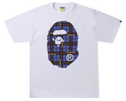 BAPE Logo Check Big Ape Head T-Shirt - White