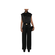 Sleeveless Funnel-neck Top