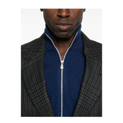 Cashmere Zipped Cardigan In Blue