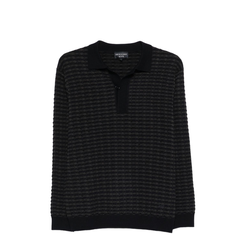 Icon Virgin-Wool Jumper with Polo-Shirt Collar