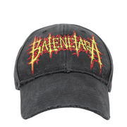 Sacré Cœur Cotton Drill Baseball Cap In Faded Black