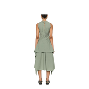 Wrap Dress in Cotton Blend Green