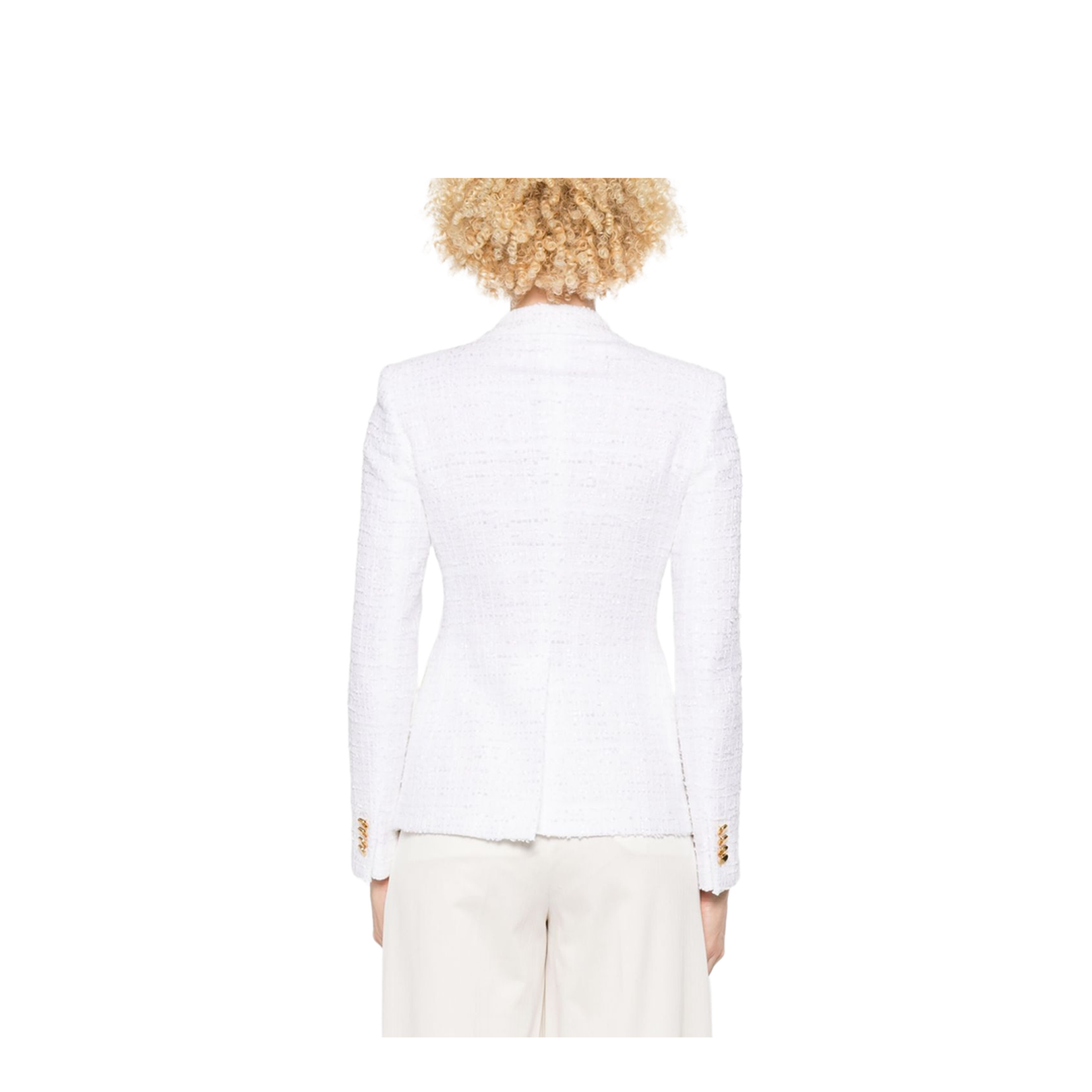 Cotton Single-Breasted Jacket - White