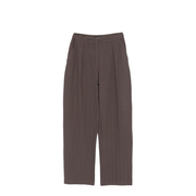 Brown Chevron Motif Pleated Front Straight Leg