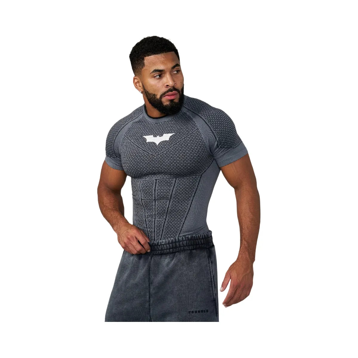 YoungLA Batman Compression Tees 'Dark Grey'