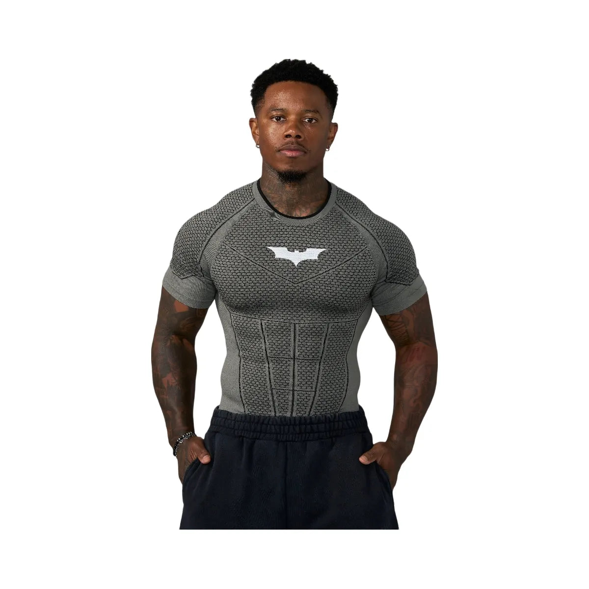 YoungLA Batman Compression Tees 'Grey Green'