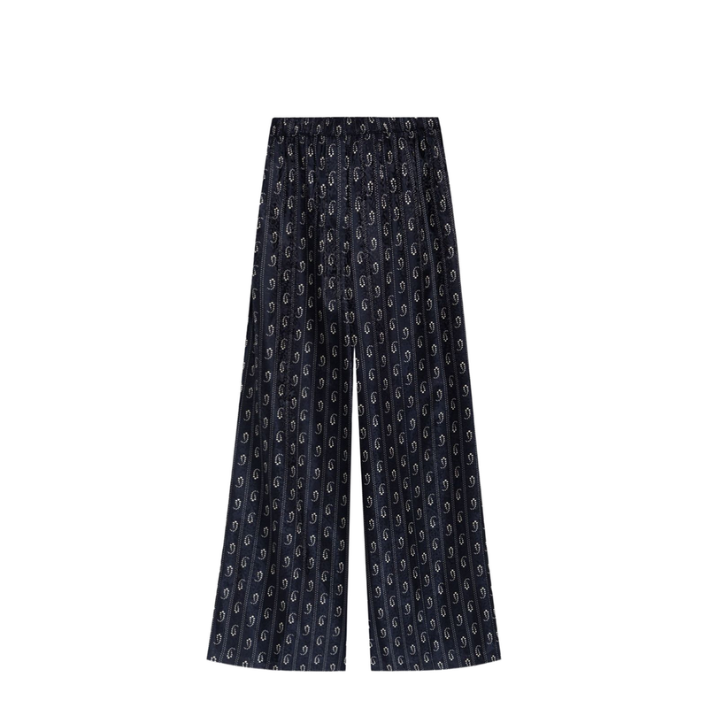 Paisley-Print Straight-Leg Trousers
