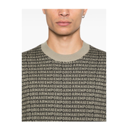 Virgin-Wool Jumper with All-Over Jacquard Signature Logo