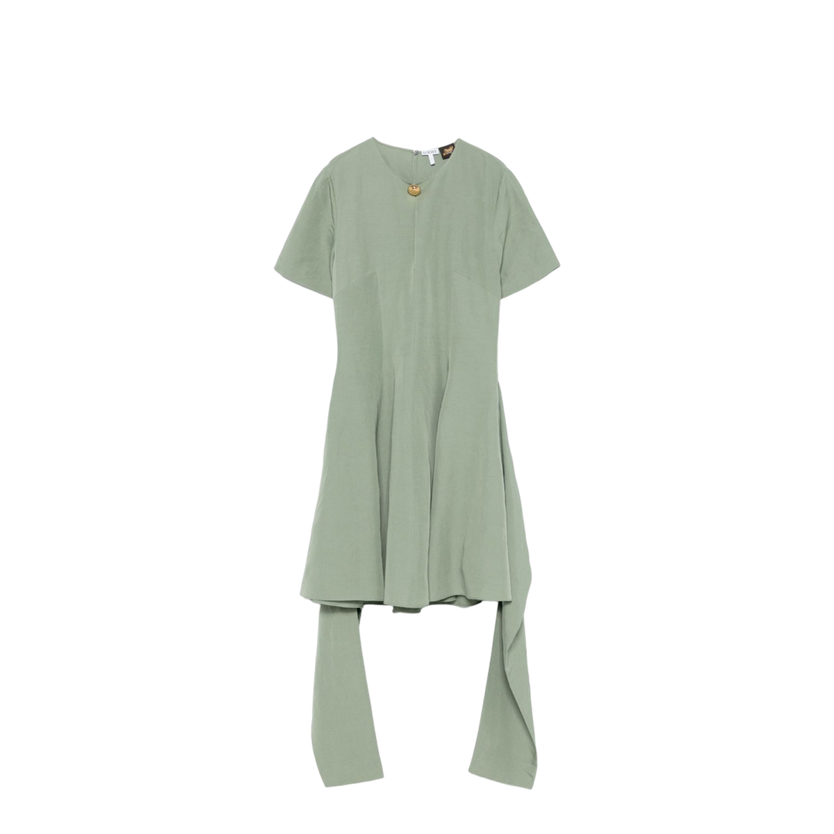 Pebble Dress in Viscose and Linen - Green