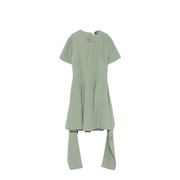 Pebble Dress in Viscose and Linen - Green