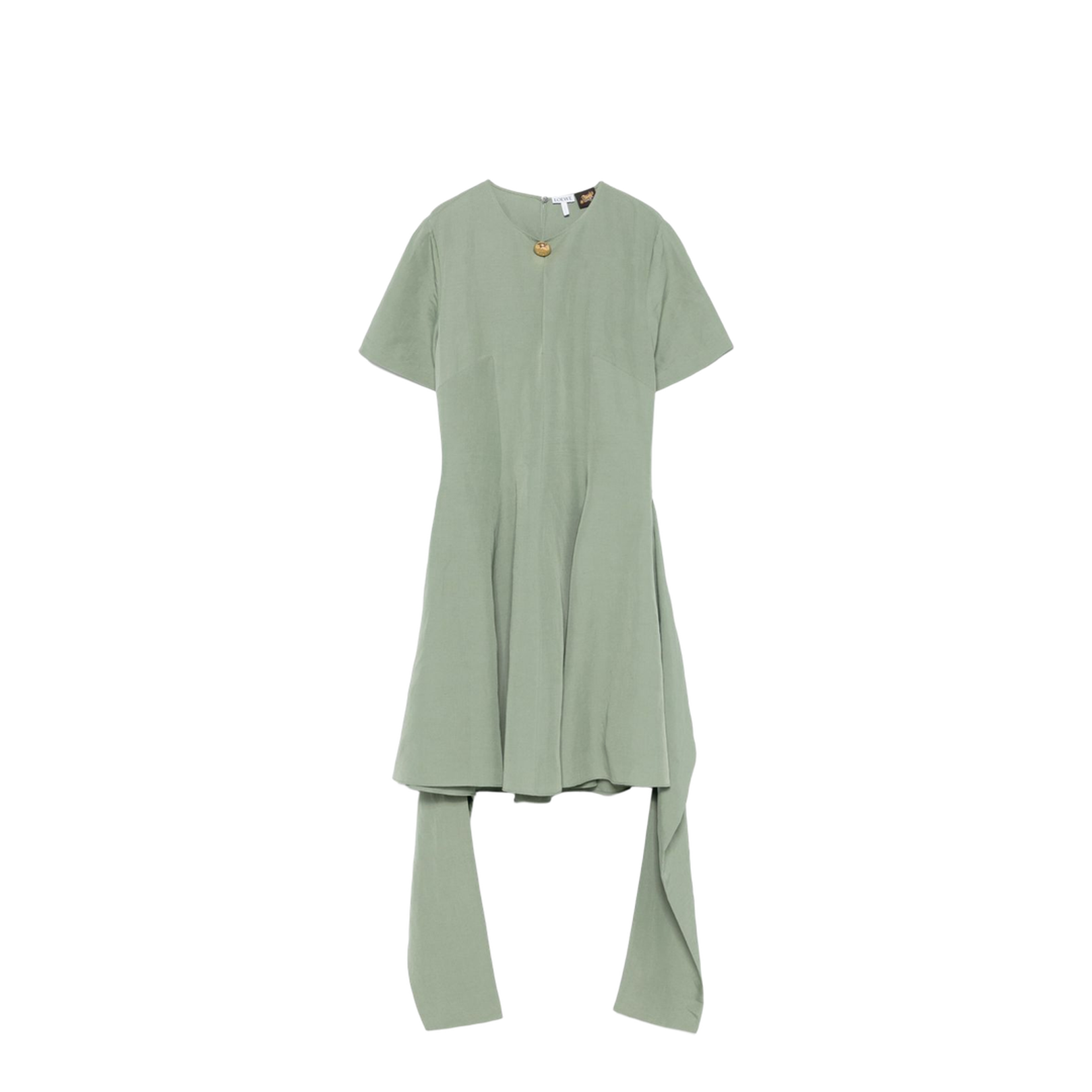 Pebble Dress in Viscose and Linen - Green