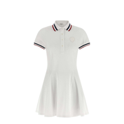 Striped Polo MIni Dress - White