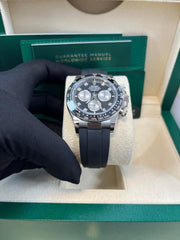 Rolex Black Cerachrom Bezel Black And Silver Diamond Dial Oysterflex Strap 126519 LN