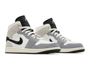 JORDAN 1 MID SE CRAFT WHITE CEMENT GREY BLACK