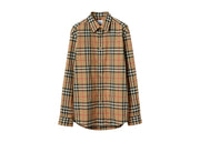 Burberry Vintage Check Cotton Poplin Shirt Beige
