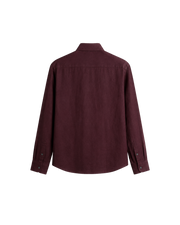 HASHWAY ARCHIVES LINEN EMBROIDERED SHIRT - DARK BURGANDY