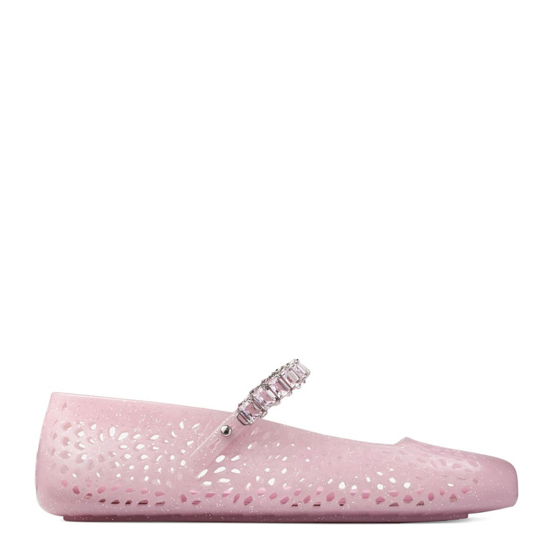 Cotton Candy Jelly Ballerina Flats with Crystal