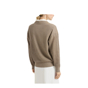 Cotton Ribbed Net Sweater - Walnut