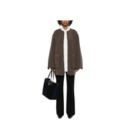 Wool Zipped Jacket Brown