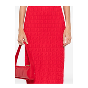 Fitted Midi Dress Red