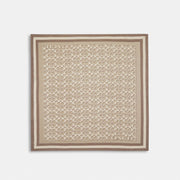 Coach Signature Print Silk Square Scarf Bone