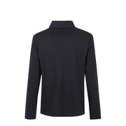Long-Sleeved Polo Shirt V-Neck with Buttons and Turndown Collar
