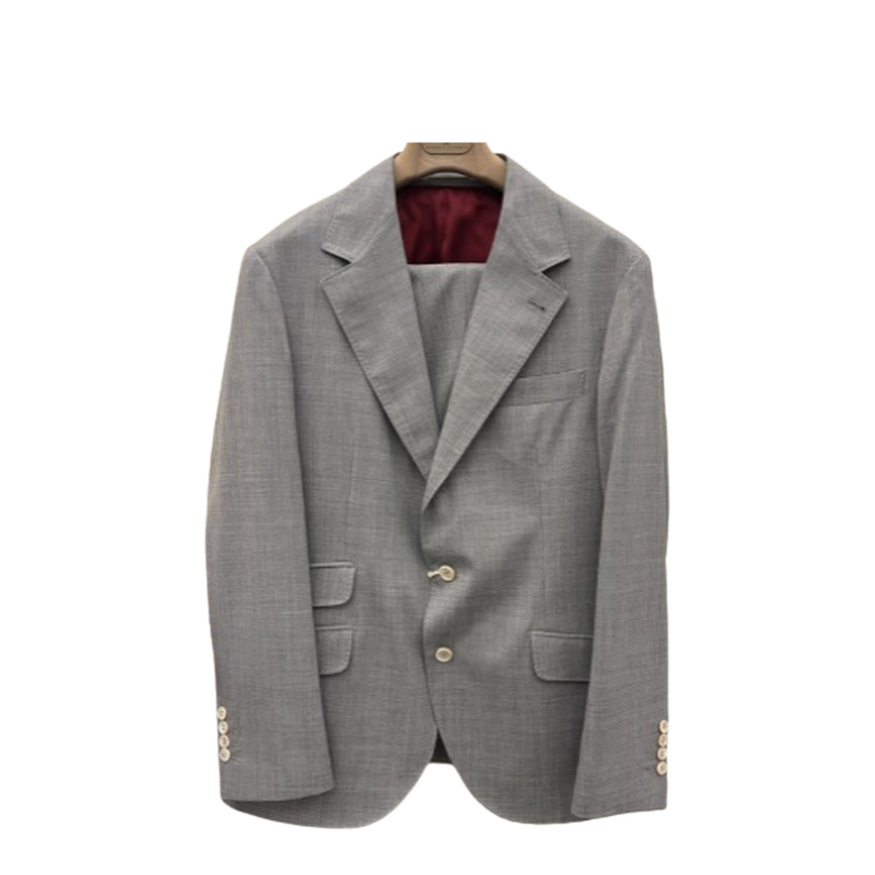 Men's Suit Jacket and Pants Set - Light Grey