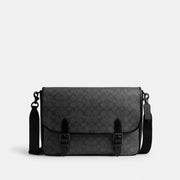 Coach Hitch Messenger Bag In Signature Canvas Charcoal
