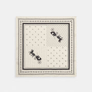 Coach Horse And Carriage Dot Print Silk Bandana Chalk & Black