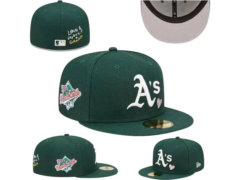 Oakland Athletics Quick Turn Team Heart 59FIFTY Green/White Fitted