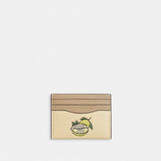 Coach Slim Id Card Case With Lemon Graphic Silver Moonlight