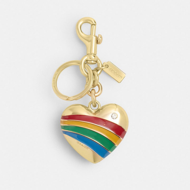 Coach Heart Bag Charm Gold Multi