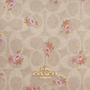 Coach Slim Crossbody Bag In Signature Canvas With Floral Print Gold-Sand Multi