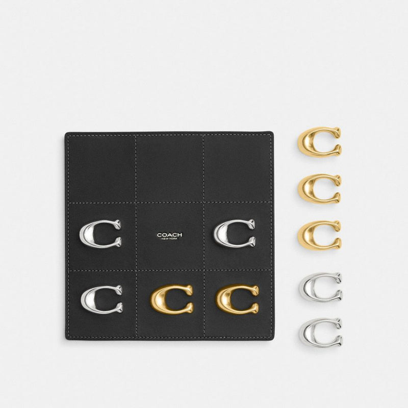 Coach Tic Tac Toe Set Brass Black