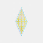 Coach Maude Plaid Print Silk Diamond Scarf Blue