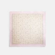 Coach Signature Doodle Heart Print Silk Square Scarf Sand-Pink